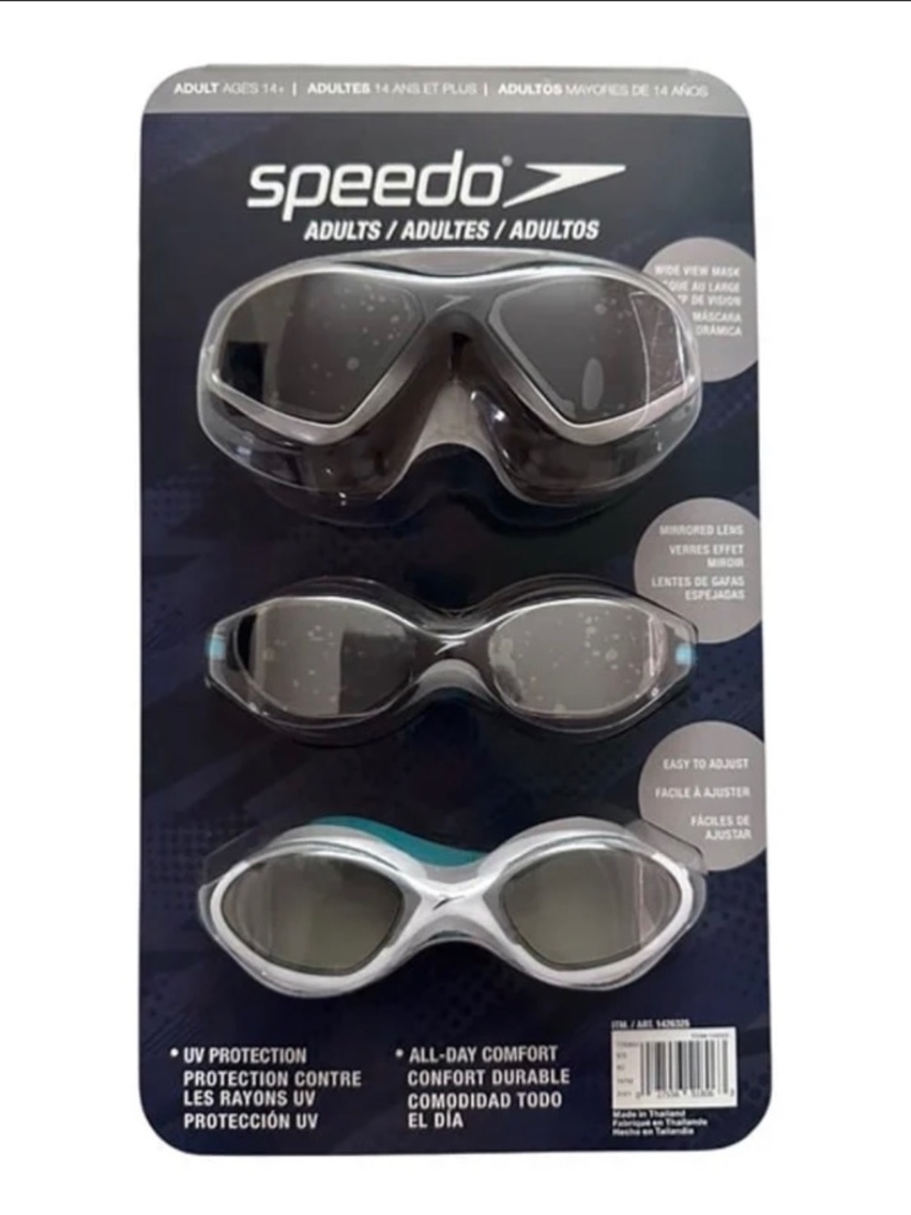 Speedo 3 Pack Adult Swimming Goggles { ADULT AGES 14+ }